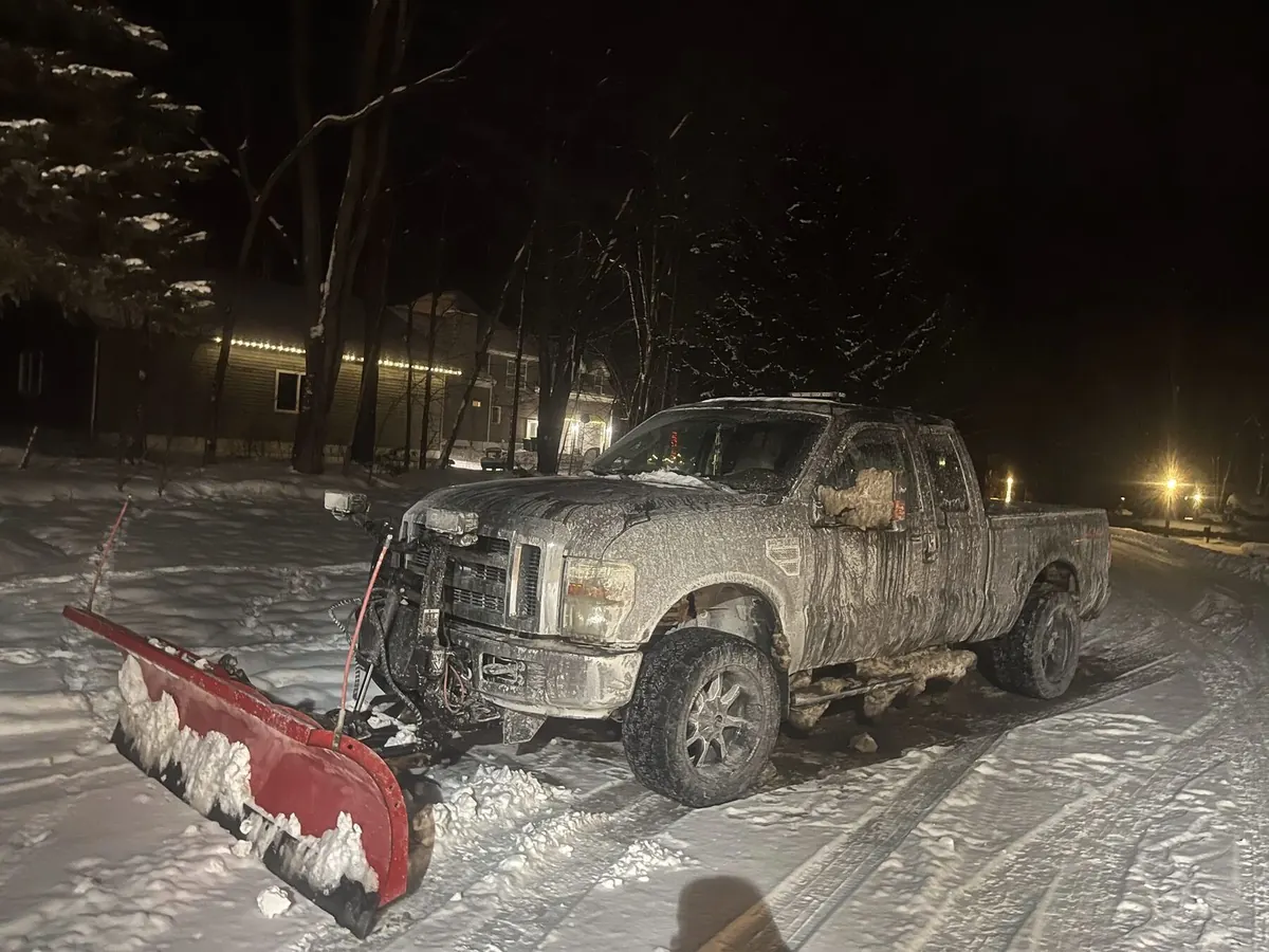 Driveway in Northeast Ohio prepared for winter snow